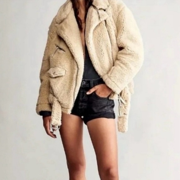 Free People Sherpa Fluffy Moto Jacket - Picture 6 of 11